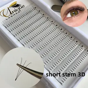 Private label 3d 4d 5d wholesale human hair 6d 7d 8d 9d 10d premade fans 0.07 0.10 eyelash extension