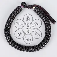 Amuleto de la suerte de diseño único, pulsera de Mantra de seis palabras, cuerda trenzada, borla, Mantra de Buda