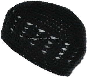 Nhà Máy Bán Buôn Kufi Crochet Beanie Unisex Cotton Skull Knit Hat Người Đàn Ông Phụ Nữ, Len Tay Móc Hồi Giáo 22 Topi - Product Image 4
