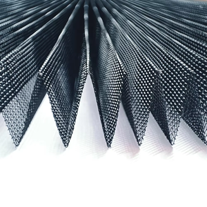 Moustiquaire plissée moderne en polyester imperméable, rétractable, anti-UV, ventilée, lavable, longue durée <span class=keywords><strong>de</strong></span> vie, maille 18x16, noir/gris - Product Image 5