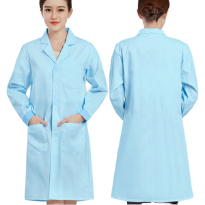 Bata de laboratorio de poliéster tejido de manga larga blanca para mujer, uniforme de hospital, bata profesional de doctor, detección de agujas, logotipo personalizado para - Product Image 2