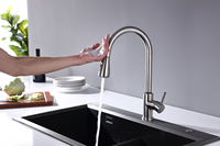 Robinet d'eau pour évier intelligent à capteur monté sur pont Robinets d'évier de cuisine en acier inoxydable Robinets de cuisine tactiles