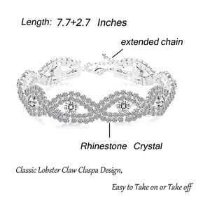 Oro rosa Tono de plata nupcial conjunto de joyas de cristal <span class=keywords><strong>para</strong></span> las mujeres - Product Image 4