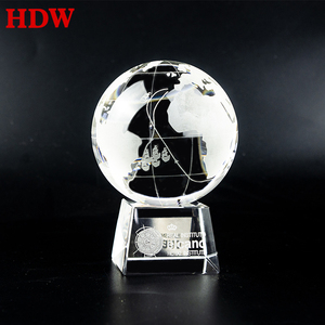 Pujiang WZ di alta qualità chiaro K9 globo di cristallo premi personalizzato <span class=keywords><strong>3d</strong></span> cristallo di vetro terra globo con base per il regalo - Product Image 3