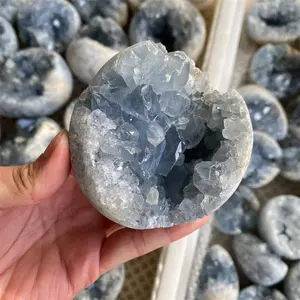 Factory Price Crystal Celestite Egg Natural Celestite Cluster For Home Decoration