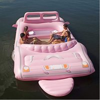 Flotteur de piscine en forme de limousine rose Waterhan, plaque d'immatriculation de voiture gonflable personnalisée, équipement de jeu aquatique en plastique à vendre