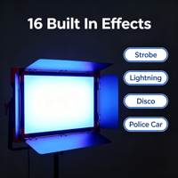 Projecteur vidéo LED RGB haute puissance 200W 2700K-9900K CCT Ra97 16 effets spéciaux DMX512 Contrôle par application Alliage d'aluminium 10000 Lux pour