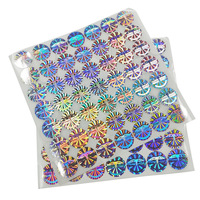 Autocollants holographiques anti-effraction personnalisés, autocollants holographiques 3D ronds avec support anti-effraction