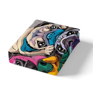 Funda de edredón Pug, juego de cama encantador para perros Pug, funda de edredón de Pugs coloridos para niños, animales de mascotas de dibujos animados, decoración suave y transpirable para niños - Product Image 4
