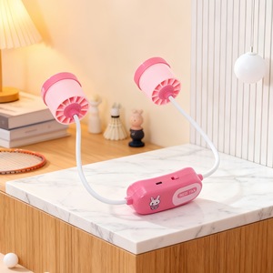 Cartoon Mechanical Plastic <b>Neck</b> Fan 6.9 in Foldable USB Charging Wall Mounted for Student Outdoor Use - Product Image 4