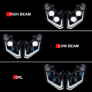 Phare LED haute puissance 120 watts pour <span class=keywords><strong>Can</strong></span>-<span class=keywords><strong>Am</strong></span> Maverick X3 2017-2025 UTV, ensemble de feux avant pour véhicules tout-terrain, lampe de conduite hors route - Product Image 4