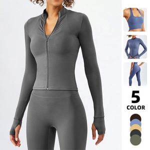 3 parça <span class=keywords><strong>2</strong></span> parça özel etiket eşofman egzersiz Fitness aktif aşınma spor takımları Yoga spor tayt ceket setleri kadınlar - Product Image 4