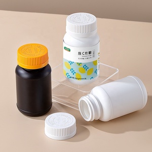 Pot de conditionnement de pilules médical cylindrique économique de 120 cc 225 cc blanc/noir, flacons de compléments vitaminiques - Product Image 3