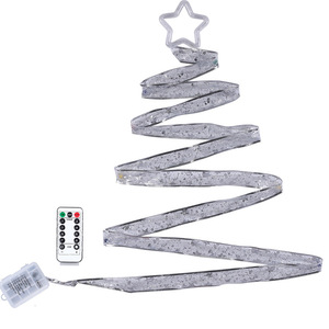 Guirlande lumineuse de Noël avec étoile pour le sommet de l'arbre, fonctionnant sur piles avec télécommande, pour la décoration de la maison, des murs et des arbres de Noël. - Product Image 5
