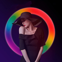 12 pouces RVB LED Portable Ring Light Dimmable Fill Light pour Vidéo & Photographie Maquillage & Téléphone avec Trépied