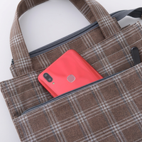 Sac fourre-tout imperméable à carreaux sur mesure, capacité moyenne, doublure TC, pour les trajets quotidiens, sac à lunch, usage quotidien
