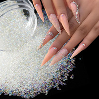 Breloques DIY, mini strass pour manucure, billes de caviar en verre, micro-perles, décorations pour ongles, perles de caviar, breloques en cristal pour nail art