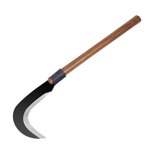 Faucille en forme de croissant en acier au manganèse à manche en bois, tondeuse à gazon agricole, couteau incurvé, civil et jardin - Product Image 1