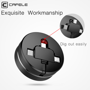 CAFELE Câble USB rétractable 3 en 1, câble de synchronisation de données Micro Type C USB, câble de charge USB flexible portable de 1 mètre pour iPhone 15 - Product Image 5
