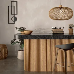 Panneau en bois flexible pour décoration intérieure, panneau en MDF rainuré pliable pour revêtement de murs courbes, colonnes et portes d'armoires - Product Image 6