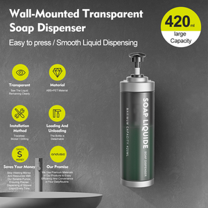 Dispenser di Sapone da Parete Personalizzato OEM con Logo per Hotel, Porta Flacone per Shampoo e Gel <span class=keywords><strong>Doccia</strong></span>, Accessori per Bagno - Product Image 2