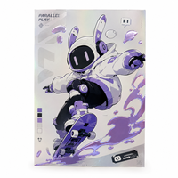 Affiches d'exposition pour fans, impression artistique personnalisée sur feuille métallisée violette, impression Anime/Manga, effet métallique, vernis 3D, UV sélectif en relief, illustration