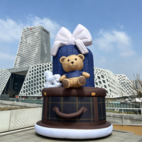 Gâteau d'anniversaire gonflable géant personnalisé en tissu Oxford avec éclairage LED pour événements extérieurs, fêtes et décoration publicitaire
