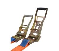 VINEET Elite 500daN STF - Sistema de amarre de carga con trinquete de 2 pulgadas y 5T, gancho doble J de poliéster y mango ergonómico largo