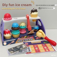 Jouet de magasin de crème glacée en plastique pour enfants, jeu d'empilage de cônes et de desserts, jouet éducatif interactif parent-enfant