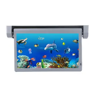 Motorized retractable roof mounted bus led tv monitor for bus/luxury van