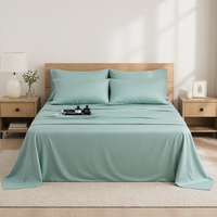 Ensemble de draps de lit rafraîchissants en viscose de bambou 100% naturel, literie soyeuse écologique