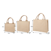 Sac fourre-tout en toile de jute tissé à la main, personnalisé, en coton enduit de PVC, écologique, pour les courses en gros