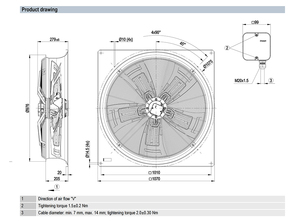 Ventilador Axial de CA ebm-papst W6D910-GE01-01 de 910 mm, Ultra Alto Flujo de Aire, Ventilación Industrial, Ventilador de Refrigeración para Torres de Refrigeración y Sistemas HVAC - Product Image 4