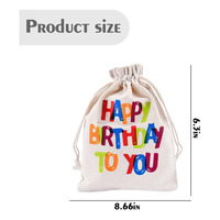 Sac cadeau en toile personnalisé avec logo Joyeux Anniversaire, sac à friandises et collations, pochette à surprises pour révélation du sexe, fête d'anniversaire, cadeau invité