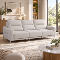 Canapé moderne 3 places avec revêtement en tissu doux, structure en bois, assise profonde, canapé contemporain pour salon, salle familiale, espace détente