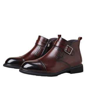 Botas de Invierno para Hombre, Estilo Chelsea, de Piel Genuina, Oxford, Casuales/Formales, Ligeras, Transpirables, Antideslizantes, con Suela Plana de Goma Suave - Product Image 1