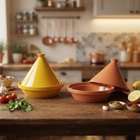 Tajine en céramique marocaine moderne et écologique avec logo personnalisé, design unique, compatible lave-vaisselle et four