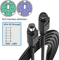 Mini Din 6-Stift Männlich zu Weiblich PS2 PS/2 Verlängerungskabel für Computer PC Tastatur-Maus