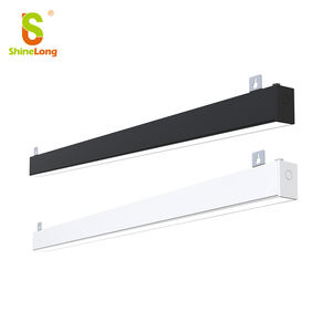 Lámpara Lineal Arquitectónica LED Negra de 4 Pies, de Aluminio, 3CCT, Iluminación Colgante para Taller, Oficina, Tienda, Regulable - Product Image 1