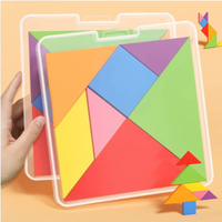 Puzzle Tangram en bois, 7 pièces, formes géométriques colorées, jouet éducatif pour enfants, aide pédagogique Montessori pour l'apprentissage préscolaire, vente en gros