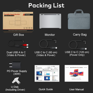 Monitor Portátil Empresarial de 14 Pulgadas 1080P Quad, HDR IPS USB C, Pantalla Dual Extensible para Laptop, Ideal para Oficina y Trading - Product Image 5