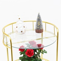 Table basse vintage en acier doré avec roue pour café, décoration de la maison