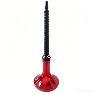 Cachimba Metálica Roja de un Solo Tubo con Manguera Flexible Negra, Accesorio Portátil para Fumar - Product Image 1