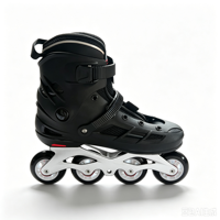 Patins à roulettes en ligne à coque rigide en PP écologique avec roues en PU, taille fixe et maille amovible pour les sports de plein air