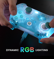 Manette de jeu filaire GameSir T7 Pro W transparente à motif floral, joystick à effet Hall, éclairage RGB, double vibration, pour Xbox PC