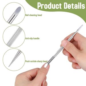 Removedor de Cutículas de Acero Inoxidable Plateado 2024, Herramienta para Pulir Uñas, Eliminador de Piel Muerta, Empujador de Cutículas 10x0.5cm - Product Image 2