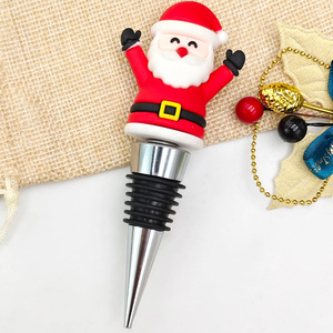 Christmas Wine Stopper Santa Claus PVC Bottle Plug Holiday Decoration Gift Red Wine Accessory - Product Image 1