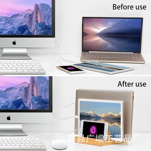 Wooden Tablet <b>Pc</b> <b>Stand</b> With Adjustable Base For Mobile Phones And Tablets Desktop Mount Bamboo Color Single Layer - Product Image 2