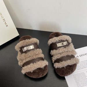 Pantofole Invernali <span class=keywords><strong>da</strong></span> <span class=keywords><strong>Donna</strong></span> Marrone <span class=keywords><strong>Blu</strong></span> Beige Rosa Carine con Punta Aperta Morbide <span class=keywords><strong>da</strong></span> Interno Tendenza Moda - Product Image 3