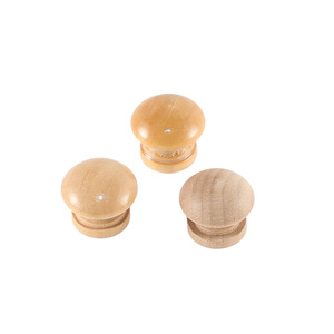 Pomo Redondo de Madera Maciza para Cajón, Forma de Hongo, Un Solo Orificio, Tirador de Mueble Estilo Rústico, Fácil Instalación, Uso en Cajones - Product Image 2